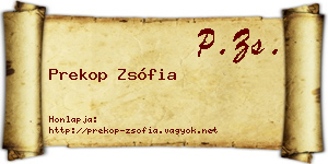 Prekop Zsófia névjegykártya