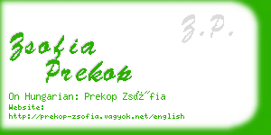 zsofia prekop business card